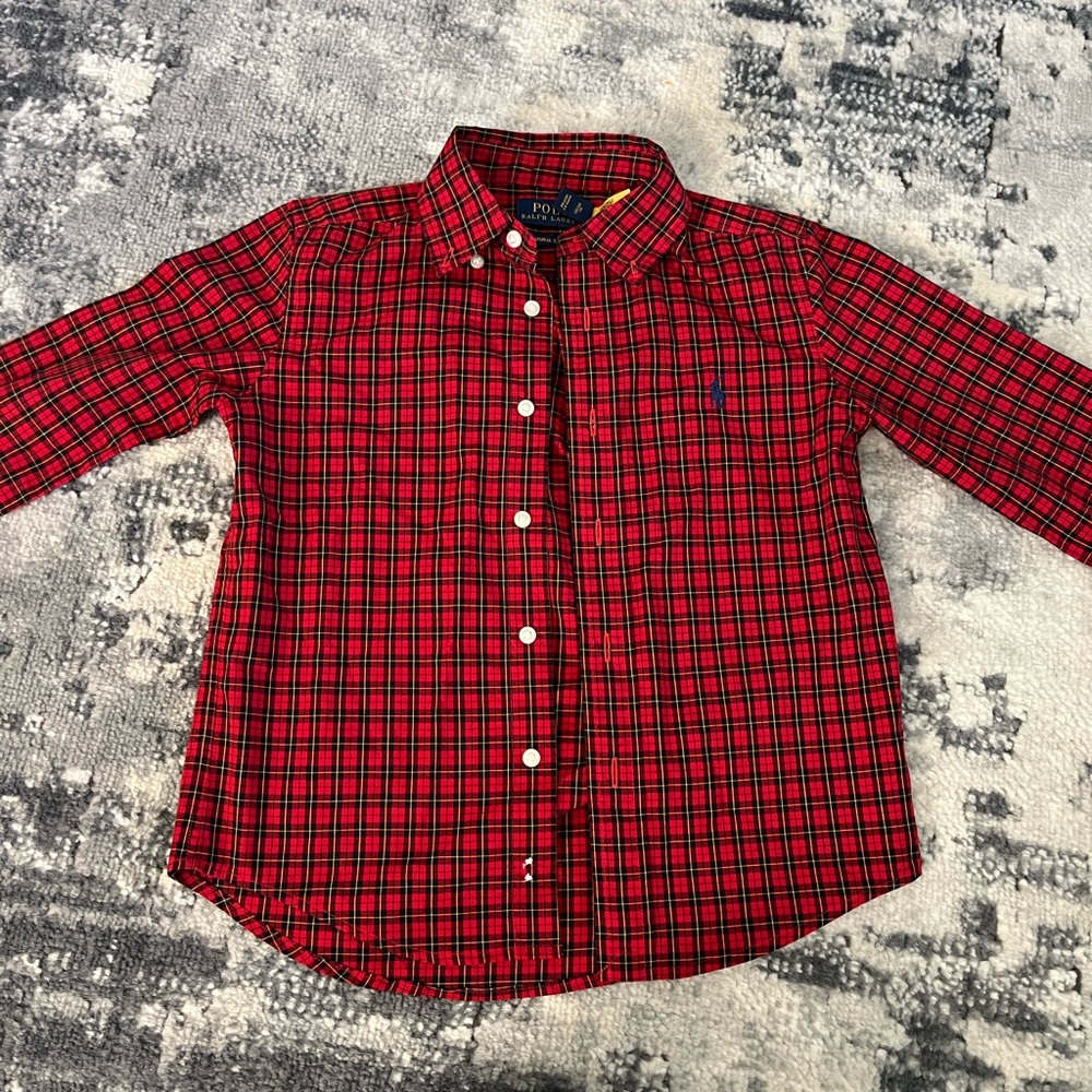 Ralph Lauren Red Button Down Shirt Classic Plaid